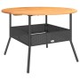 Mesa de jardín superficie madera acacia ratán negro Ø110x71 cm de vidaXL, Mesas de jardín - Ref: Foro24-368625, Precio: 153,9...