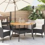 Mesa de jardín superficie madera acacia ratán negro Ø110x71 cm de vidaXL, Mesas de jardín - Ref: Foro24-368625, Precio: 153,9...