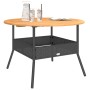 Mesa de jardín superficie madera acacia ratán negro Ø110x71 cm de vidaXL, Mesas de jardín - Ref: Foro24-368625, Precio: 153,9...
