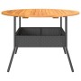 Mesa de jardín superficie madera acacia ratán negro Ø110x71 cm de vidaXL, Mesas de jardín - Ref: Foro24-368625, Precio: 153,9...