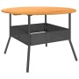 Mesa de jardín superficie madera acacia ratán negro Ø110x71 cm de vidaXL, Mesas de jardín - Ref: Foro24-368625, Precio: 153,9...