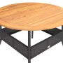 Mesa de jardín superficie madera acacia ratán negro Ø110x71 cm de vidaXL, Mesas de jardín - Ref: Foro24-368625, Precio: 153,9...