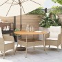 Mesa de jardín superficie de madera ratán PE beige Ø110x71 cm de vidaXL, Mesas de jardín - Ref: Foro24-368627, Precio: 160,66...