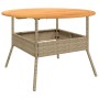 Mesa de jardín superficie de madera ratán PE beige Ø110x71 cm de vidaXL, Mesas de jardín - Ref: Foro24-368627, Precio: 160,66...
