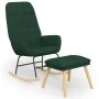 Sillón mecedora con taburete tela verde oscuro de vidaXL, Mecedoras - Ref: Foro24-3097709, Precio: 146,12 €, Descuento: %