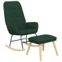 Sillón mecedora con taburete tela verde oscuro de vidaXL, Mecedoras - Ref: Foro24-3097709, Precio: 146,12 €, Descuento: %