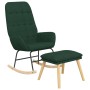 Sillón mecedora con taburete tela verde oscuro de vidaXL, Mecedoras - Ref: Foro24-3097709, Precio: 148,48 €, Descuento: %