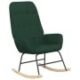 Sillón mecedora con taburete tela verde oscuro de vidaXL, Mecedoras - Ref: Foro24-3097709, Precio: 146,12 €, Descuento: %