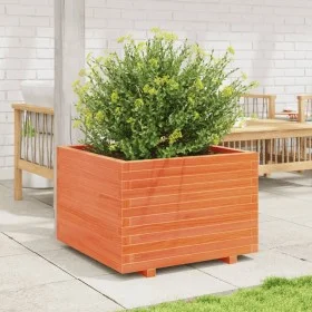 Jardinera madera maciza de pino marrón cera 70x70x49,5 cm de vidaXL, Maceteros y jardineras - Ref: Foro24-3282526, Precio: 18...