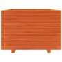 Jardinera madera maciza de pino marrón cera 70x70x49,5 cm de vidaXL, Maceteros y jardineras - Ref: Foro24-3282526, Precio: 18...