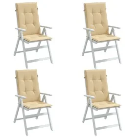 Cojines silla respaldo alto 4 uds tela beige melange 120x50x4cm de vidaXL, Cojines para sillas y sofás - Ref: Foro24-4002422,...