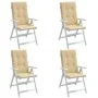 Cojines silla respaldo alto 4 uds tela beige melange 120x50x4cm de vidaXL, Cojines para sillas y sofás - Ref: Foro24-4002422,...