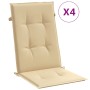 Cojines silla respaldo alto 4 uds tela beige melange 120x50x4cm de vidaXL, Cojines para sillas y sofás - Ref: Foro24-4002422,...