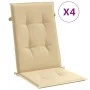 Cojines silla respaldo alto 4 uds tela beige melange 120x50x4cm de vidaXL, Cojines para sillas y sofás - Ref: Foro24-4002422,...