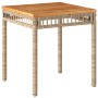 Mesa de jardín ratán PE madera acacia beige mezcla 38x38x42 cm de vidaXL, Mesas de jardín - Ref: Foro24-365865, Precio: 36,60...