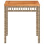 Mesa de jardín ratán PE madera acacia beige mezcla 38x38x42 cm de vidaXL, Mesas de jardín - Ref: Foro24-365865, Precio: 36,60...