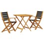 Juego de bistro de 3 piezas polipropileno y madera maciza negro de vidaXL, Conjuntos de jardín - Ref: Foro24-3281877, Precio:...