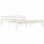 Estructura de cama de madera maciza de pino blanca 200x200 cm de vidaXL, Camas y somieres - Ref: Foro24-322074, Precio: 115,2...