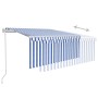 Toldo automático persiana, LED y sensor de viento azul 3,5x2,5m de vidaXL, Toldos - Ref: Foro24-3069291, Precio: 524,76 €, De...