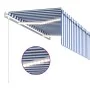 Automatic blind awning, LED and blue wind sensor 3.5x2.5m by vidaXL, Awnings - Ref: Foro24-3069291, Price: 523,02 €, Discount: %