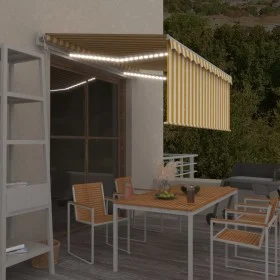 Toldo automático persiana LED sensor viento amarillo 3,5x2,5 m de vidaXL, Toldos - Ref: Foro24-3069293, Precio: 508,38 €, Des...