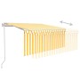 Toldo automático persiana LED sensor viento amarillo 3,5x2,5 m de vidaXL, Toldos - Ref: Foro24-3069293, Precio: 518,46 €, Des...