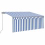 Toldo retráctil manual con persiana azul y blanco 3,5x2,5 m de vidaXL, Toldos - Ref: Foro24-3069396, Precio: 257,74 €, Descue...