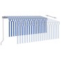 Toldo retráctil manual con persiana azul y blanco 3,5x2,5 m de vidaXL, Toldos - Ref: Foro24-3069396, Precio: 257,74 €, Descue...