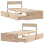 Estructura de cama con cajones madera maciza de pino 90x200 cm de vidaXL, Camas y somieres - Ref: Foro24-846792, Precio: 169,...