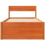 Estructura de cama con cajones madera de pino marrón 75x190 cm de vidaXL, Camas y somieres - Ref: Foro24-846809, Precio: 137,...
