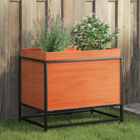 Jardinera de madera maciza pino marrón cera 60x40x50 cm de vidaXL, Maceteros y jardineras - Ref: Foro24-847025, Precio: 67,66...