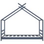 Estructura de cama infantil madera maciza pino gris 80x160 cm de vidaXL, Cunas y camas para niños - Ref: Foro24-289614, Preci...