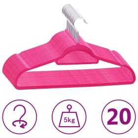 Juego de perchas ropa 20 uds antideslizantes terciopelo rosa de vidaXL, Perchas - Ref: Foro24-289923, Precio: 23,96 €, Descue...