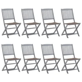 8 Stück klappbare Gartenstühle und Kissen aus massivem Akazienholz von vidaXL, Gartenstühle - Ref: Foro24-3078298, Preis: 408...
