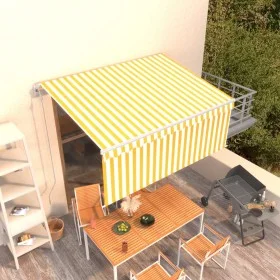 Toldo retráctil automático con persiana LED amarillo 3,5x2,5 m de vidaXL, Toldos - Ref: Foro24-3069288, Precio: 409,78 €, Des...