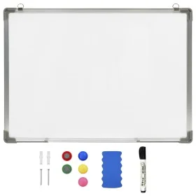 Pizarra magnética de borrado en seco acero blanco 90x60 cm de vidaXL, Pizarras blancas - Ref: Foro24-146633, Precio: 41,99 €,...