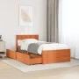 Estructura cama con cajones madera maciza pino marrón 90x200 cm de vidaXL, Camas y somieres - Ref: Foro24-846794, Precio: 168...