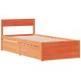 Estructura cama con cajones madera maciza pino marrón 90x190 cm de vidaXL, Camas y somieres - Ref: Foro24-846806, Precio: 165...