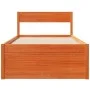 Estructura cama con cajones madera maciza pino marrón 90x200 cm de vidaXL, Camas y somieres - Ref: Foro24-846794, Precio: 168...
