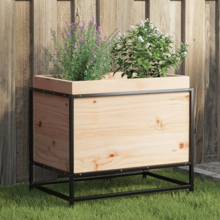 Jardinera de madera maciza de pino 60x40x50 cm de vidaXL, Maceteros y jardineras - Ref: Foro24-847023, Precio: 70,51 €, Descu...