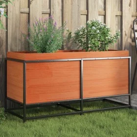 Jardinera de madera maciza pino marrón cera 100x40x50 cm de vidaXL, Maceteros y jardineras - Ref: Foro24-847035, Precio: 100,...