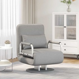 Silla giratoria y sofá cama tela gris claro en Sillones | Comprar online en Foru.es