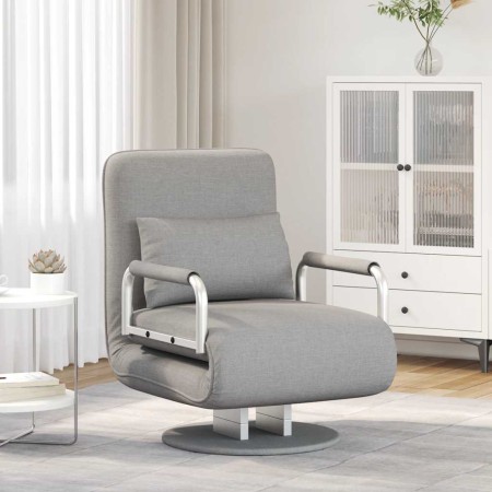 Silla giratoria y sofá cama tela gris claro en Sillones | Comprar online en Foru.es