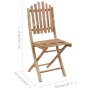 Set de comedor exterior plegable 5 piezas con cojines bambú de vidaXL, Conjuntos de jardín - Ref: Foro24-3063968, Precio: 273...