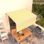 Toldo retráctil manual con persiana amarillo y blanco 3,5x2,5 m de vidaXL, Toldos - Ref: Foro24-3069278, Precio: 473,53 €, De...