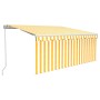 Toldo retráctil manual con persiana amarillo y blanco 3,5x2,5 m de vidaXL, Toldos - Ref: Foro24-3069278, Precio: 473,53 €, De...