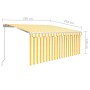 Toldo retráctil manual con persiana amarillo y blanco 3,5x2,5 m de vidaXL, Toldos - Ref: Foro24-3069278, Precio: 473,53 €, De...