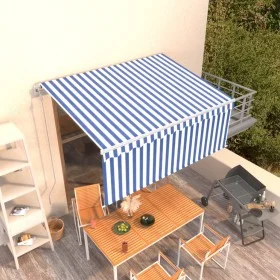 Toldo retráctil automático con persiana azul y blanco 3,5x2,5 m de vidaXL, Toldos - Ref: Foro24-3069286, Precio: 373,27 €, De...