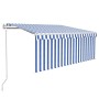 Toldo retráctil automático con persiana azul y blanco 3,5x2,5 m de vidaXL, Toldos - Ref: Foro24-3069286, Precio: 344,80 €, De...