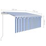 Toldo retráctil automático con persiana azul y blanco 3,5x2,5 m de vidaXL, Toldos - Ref: Foro24-3069286, Precio: 344,80 €, De...